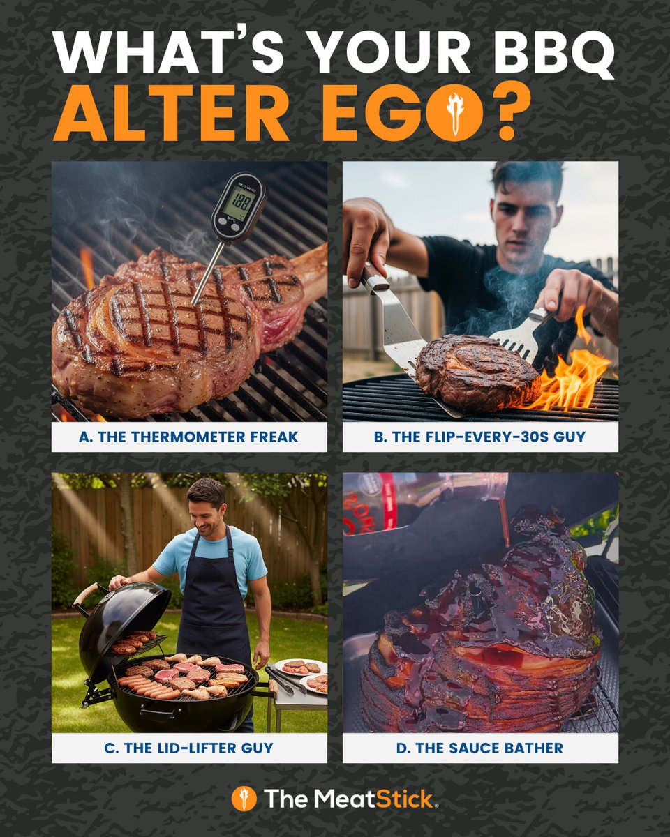 TrueMeatStick's tweet image. Let's be honest, everyone's got a BBQ personality👀
Drop your alter ego, no judgment.. unless you're lifting that lid every 10 seconds!
Tag your buddy!

Smoked Ham by @keto_is_meato_bbq
#TheMeatStick #BBQperson #PitMasters #AlterEgo #MeatThermometer