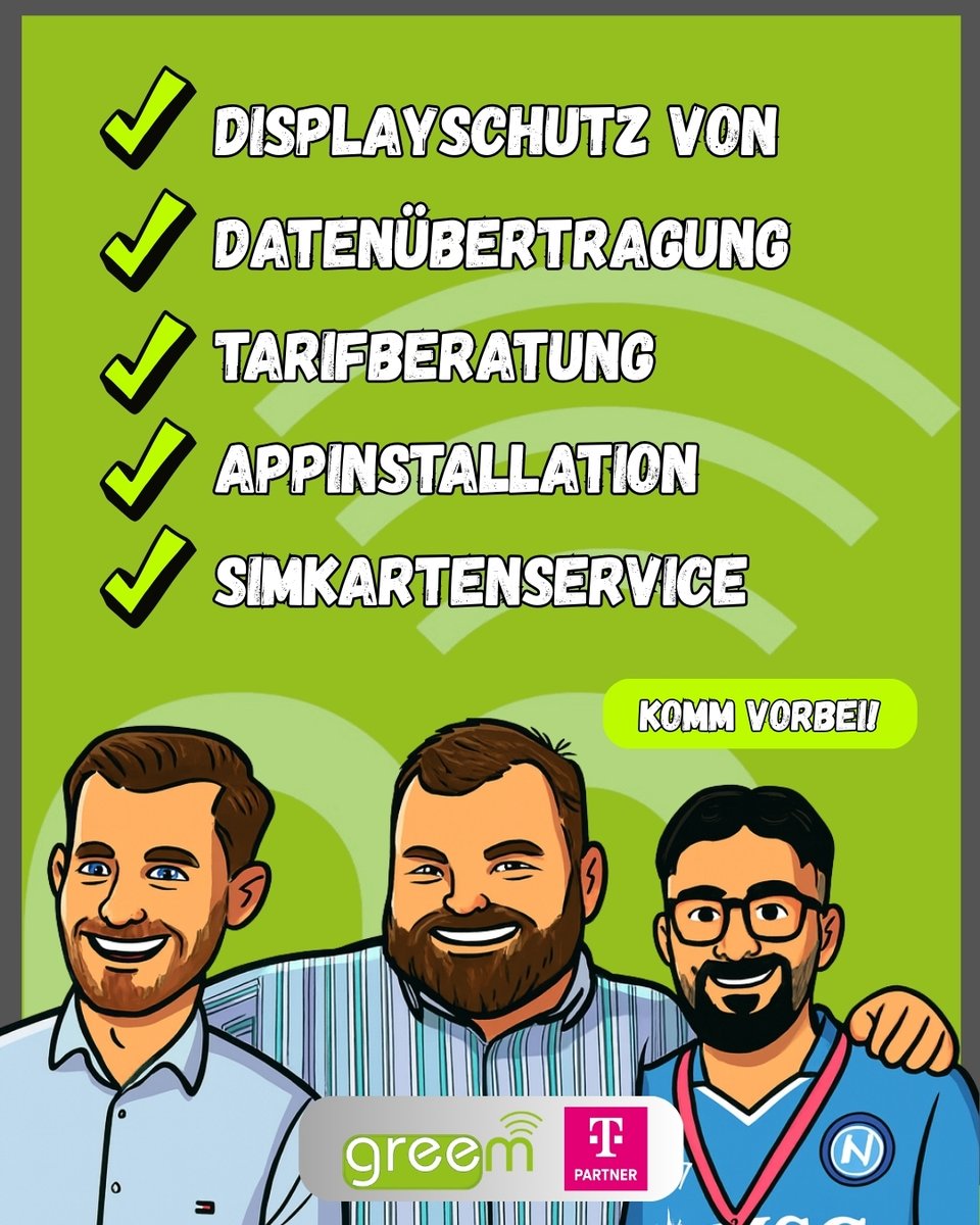 greem_gmbH's tweet image. Eure Smartphones verdienen verdienen unseren Rundum-Service! 🚀 Vom Schutzglas bis zur sicheren Datenübertragung: Wir machen dein Gerät fit 🔒📱 Spare Zeit und vermeide Risiken – Komm vorbei! ✨ #SmartphoneService #Greem #TelekomPartner #Mühlheim #Heusenstamm #Langen