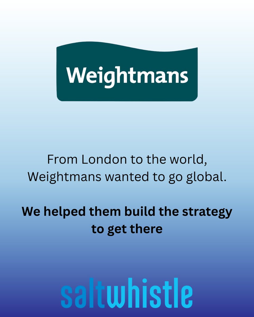 SaltwhistleChat's tweet image. We partnered with Weightmans in London to support their goal of internationalising their commercial practice.
From vision to action plan, we helped them take bold steps toward global growth.
#GlobalGrowth #VisionToAction #GrowthStrategy #StrategicPartnership #Collaboration