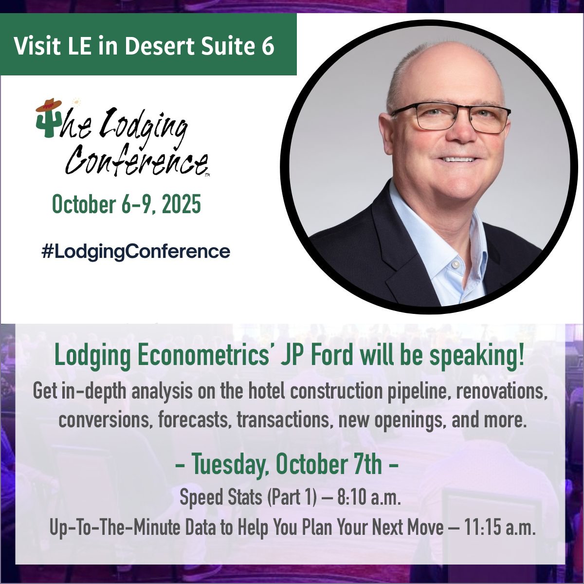 🏨 We are looking forward to seeing everyone at next month's Lodging Conference! Don't miss out on JP Ford's presentations, and visit us at Desert Suite 6 to discover how our solutions can transform your business. 🤝 Reserve your meeting spot today: bit.ly/ContactLE