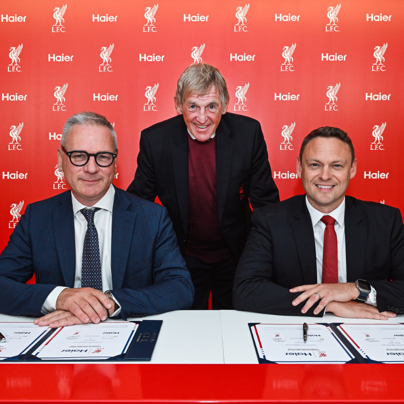 LFC's tweet photo. Liverpool FC 🤝 @HaierEurope
 
The Reds welcome the world’s leading supplier of household appliances as the club’s newest global partner 💫