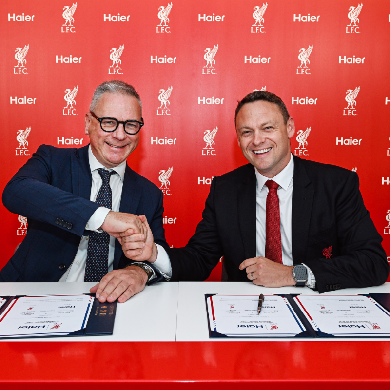 LFC's tweet photo. Liverpool FC 🤝 @HaierEurope
 
The Reds welcome the world’s leading supplier of household appliances as the club’s newest global partner 💫