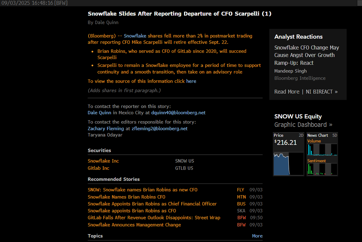 He seems to be in a rush after such wonderful earnings 👀$SNOW