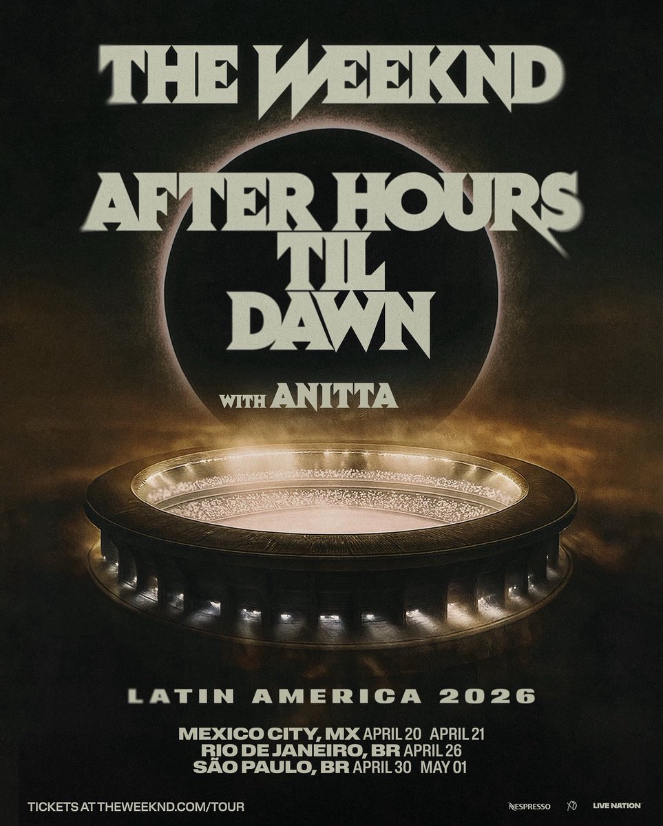 theweekndmx's tweet photo. THE WEEKND REGRESA A MÉXICO ESTE 20 Y 21 DE ABRIL EN EL ESTADIO GNP! 🇲🇽 https://t.co/uLDjAtIyCK