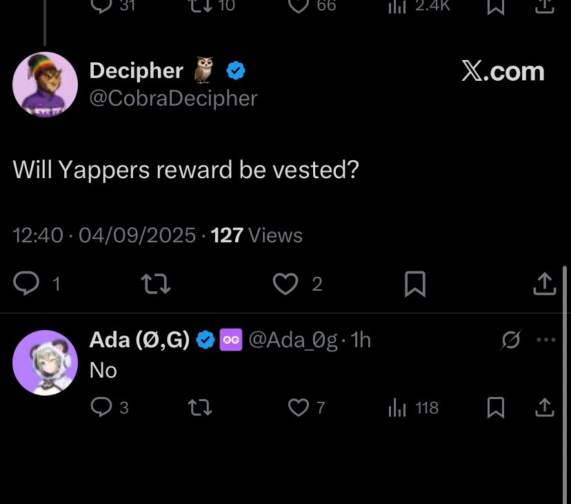 ✅Snapshot drops tomorrow!
@0G_Labs
Yapper rewards come with NO VESTING…..
How sure are you of making it into top 888?
