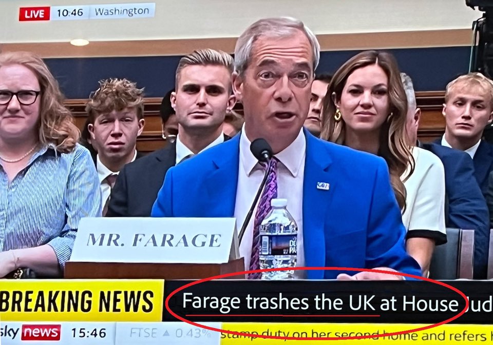 Farage is a divisive little man, his vile rhetoric and sly innuendo is worthy of Goebbels himself. 
His knuckle dragging supporters lap it up but sensible people can see the long term damage he’s doing to this great country. 
He ain’t no patriot he’s a full blown traitor