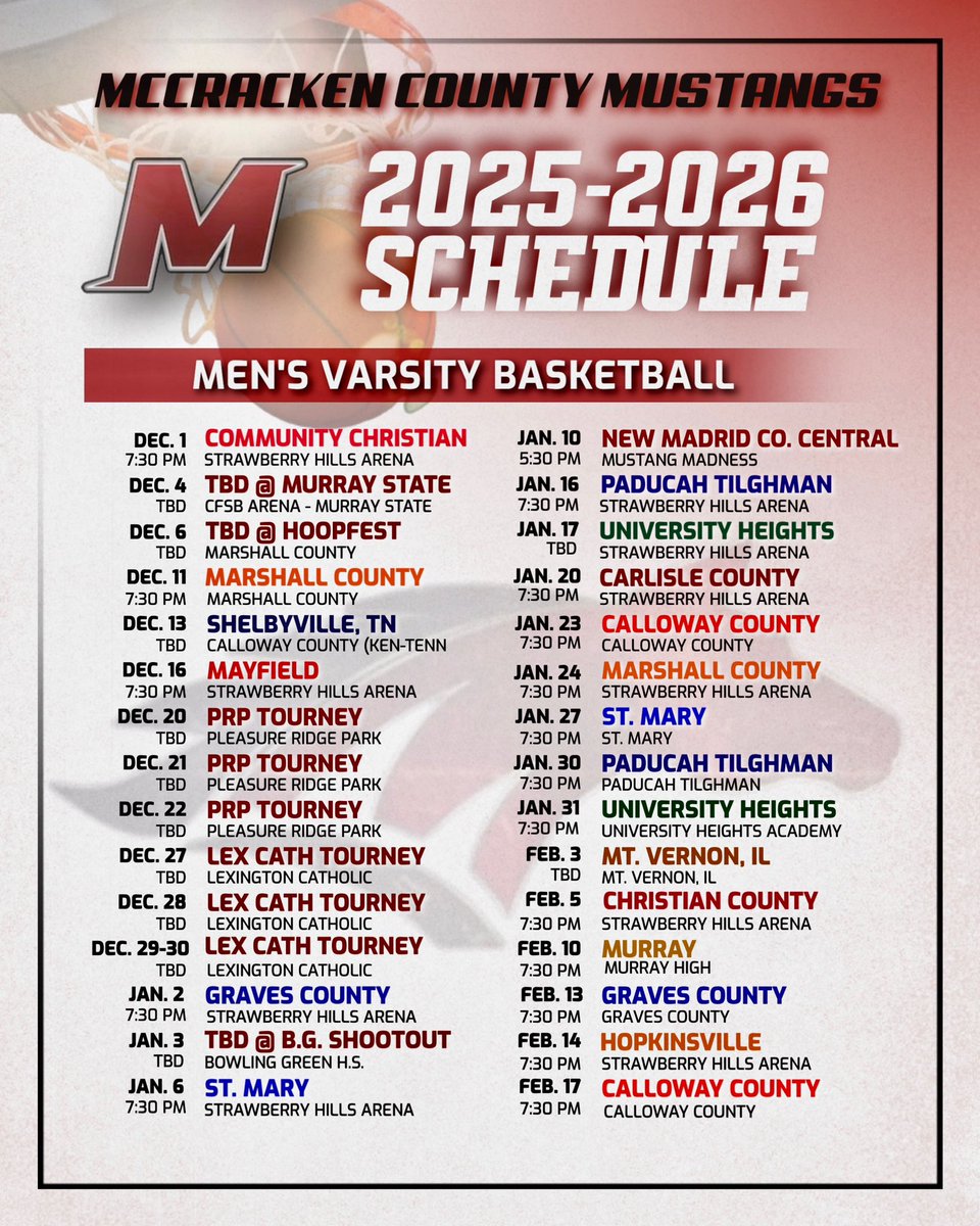 2025-2026 Men’s Basketball Schedule