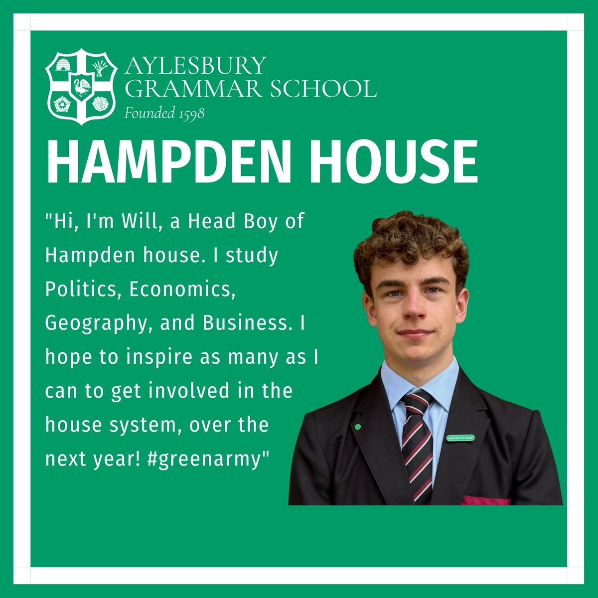 🎉 Introducing Our Head Boys of Hampden House 2025/26 🎉

We’re delighted to announce Rhys, James and Will as the new Head Boys of Hampden House. Congratulations!
