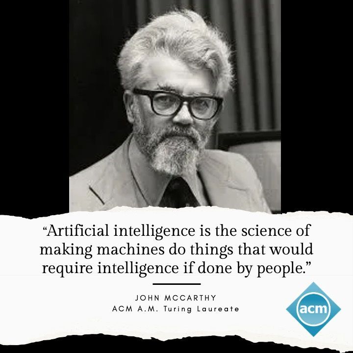 Today, we remember 1971 #ACMTuringAward recipient John McCarthy, who was born on this day in 1927. Dr. McCarthy's lecture, "The Present State of Research on Artificial Intelligence" is a topic that covers the area in which he has achieved considerable recognition for his work.