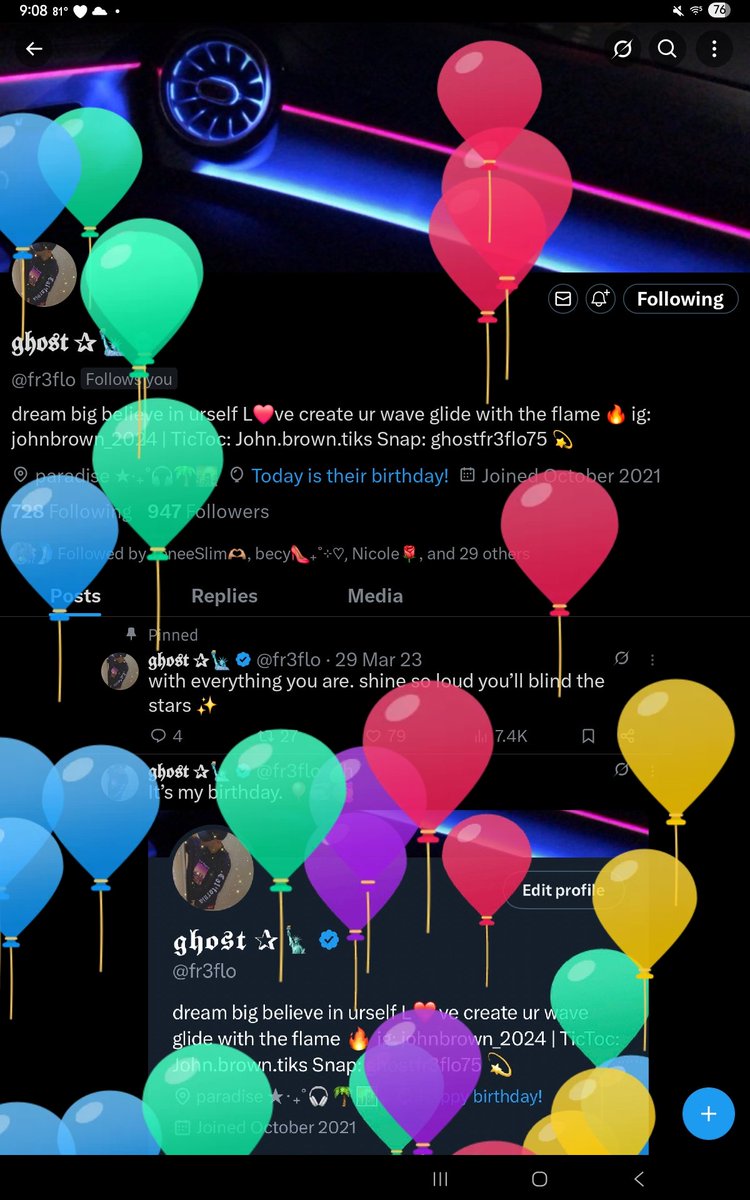 CYNinHoUsToNeD's tweet image. 🎺🔈🔉🔊🎵🎶*HaPpY BiRthDaY* @fr3flo enjoy n for many Mo to CoMe.....🎆🧨🎇✨️🎈🎊🎉🎁🪅😒🤜🏽💥🤛🏽🙂🙏🏽💯