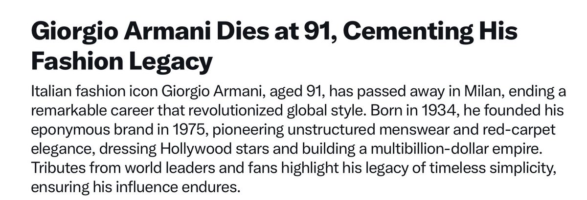 RIP Armani