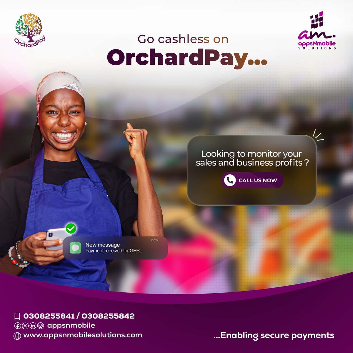 appsnmobile's tweet image. Go cashless, go smarter with OrchardPay!!!

#OrchardPay #CashlessSolutions #SecurePayments #SmartBusiness #SeamlessTransactions #AppsNmobile #DigitalPayments #GrowYourBusiness #BusinessMadeEasy