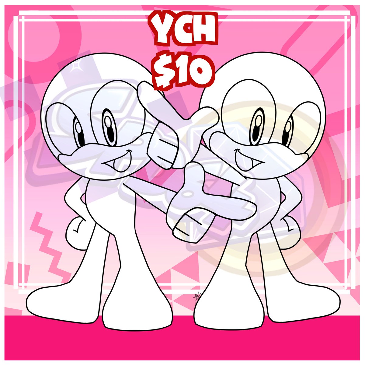 ⭐️YCH COMMISSIONS OPEN!⭐️

💸Only $10!

I'm all caught up on my other Chibi Commissions so figured I'd do a DUO commission style next!

If you'd like me to draw your OCs in this chibi pose, shoot me a DM!

(The watermark won't be in the final art)