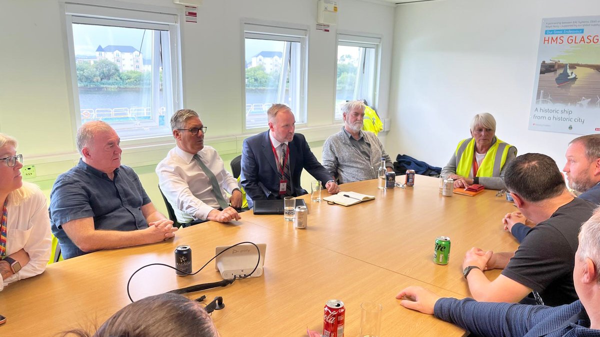 The £10bn deal with Norway for 5 new frigates to be built on the Upper Clyde means huge investment in skilled jobs - big win for working class communities.

Thank you Keir Starmer for meeting with GMB members at BAE Scotstoun today.
