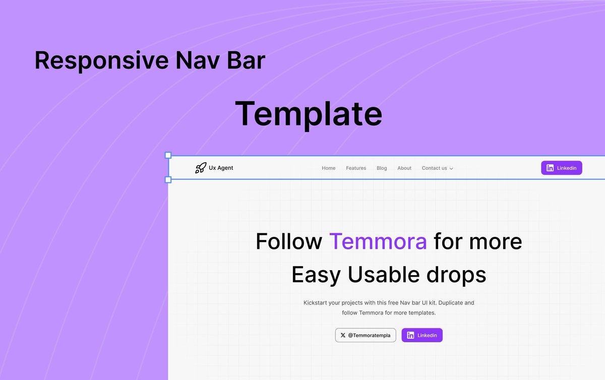 Temmoratemplate's tweet image. Our first Temmora Template: a reusable Nav Bar with consistent text + button sizing.
Built to reuse and to teach the sizing system.

Want the Figma file?
👉 Follow @Temmora
🔁 Retweet
💬 Comment “Template”

Get it straight in your DM.

@anyanwu_star19 #figmacourse #uiuxdesign
