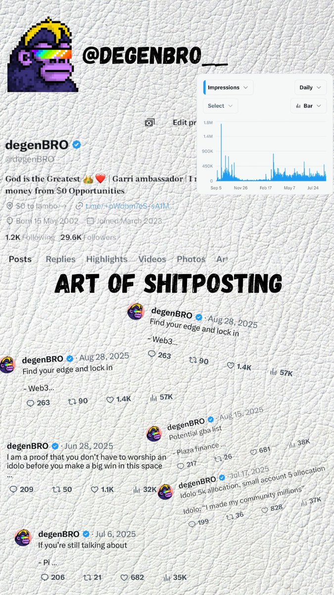 degenBRO__'s tweet image. Art of shit posting in web3
A detailed 🧵🪡
Like & Rt