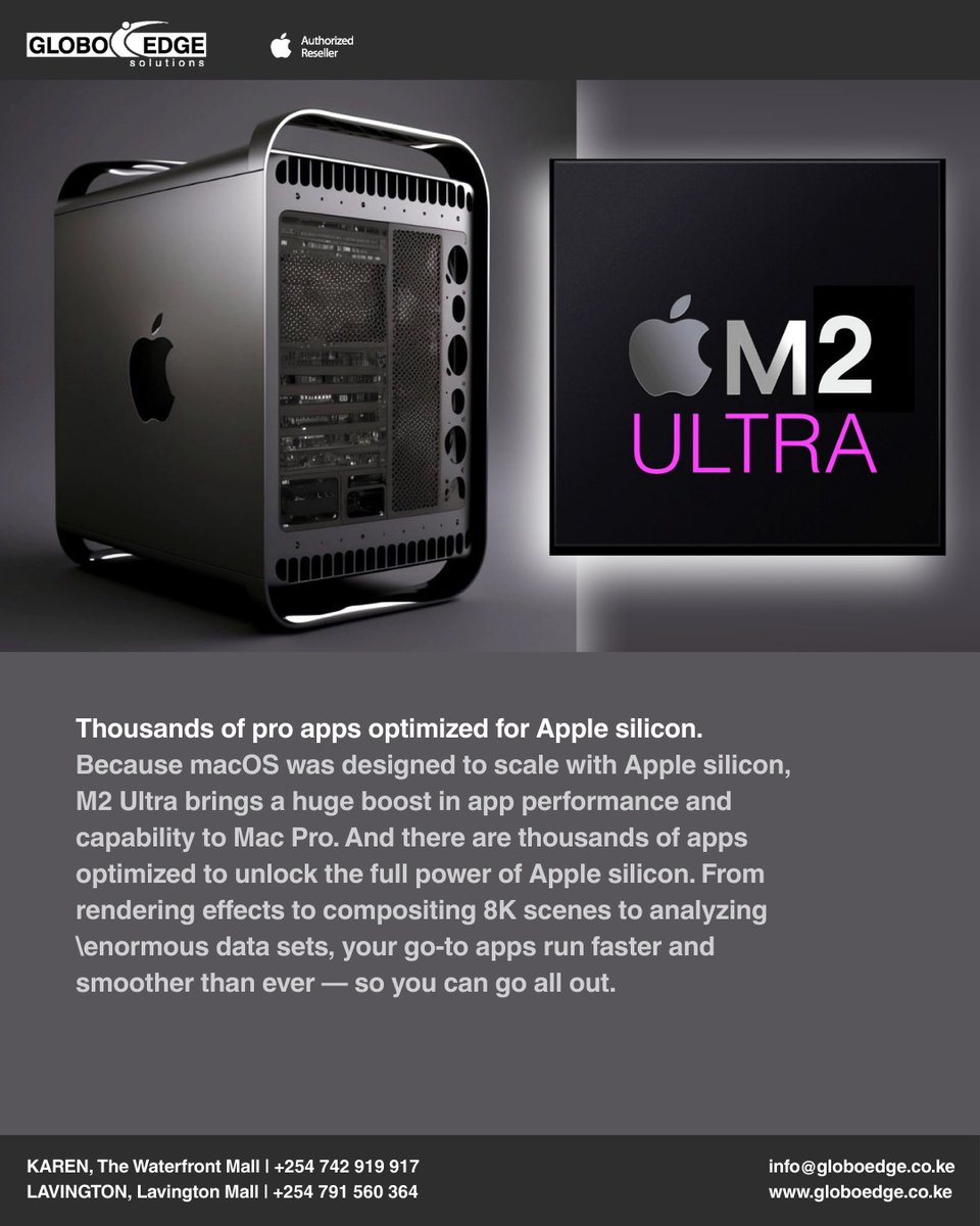 globoedge's tweet image. Where extreme power meets effortless design ✨
.
Available at @globoedge
.
@Lavington_Mall
@WaterfrontKaren
.
#M2Ultra #AppleM2Ultra #NextLevelPerformance #AppleKenya #MacPower #UltraPerformance #AppleInnovation #TechNairobi #FutureOfComputing #MacKenya #AppleAfrica