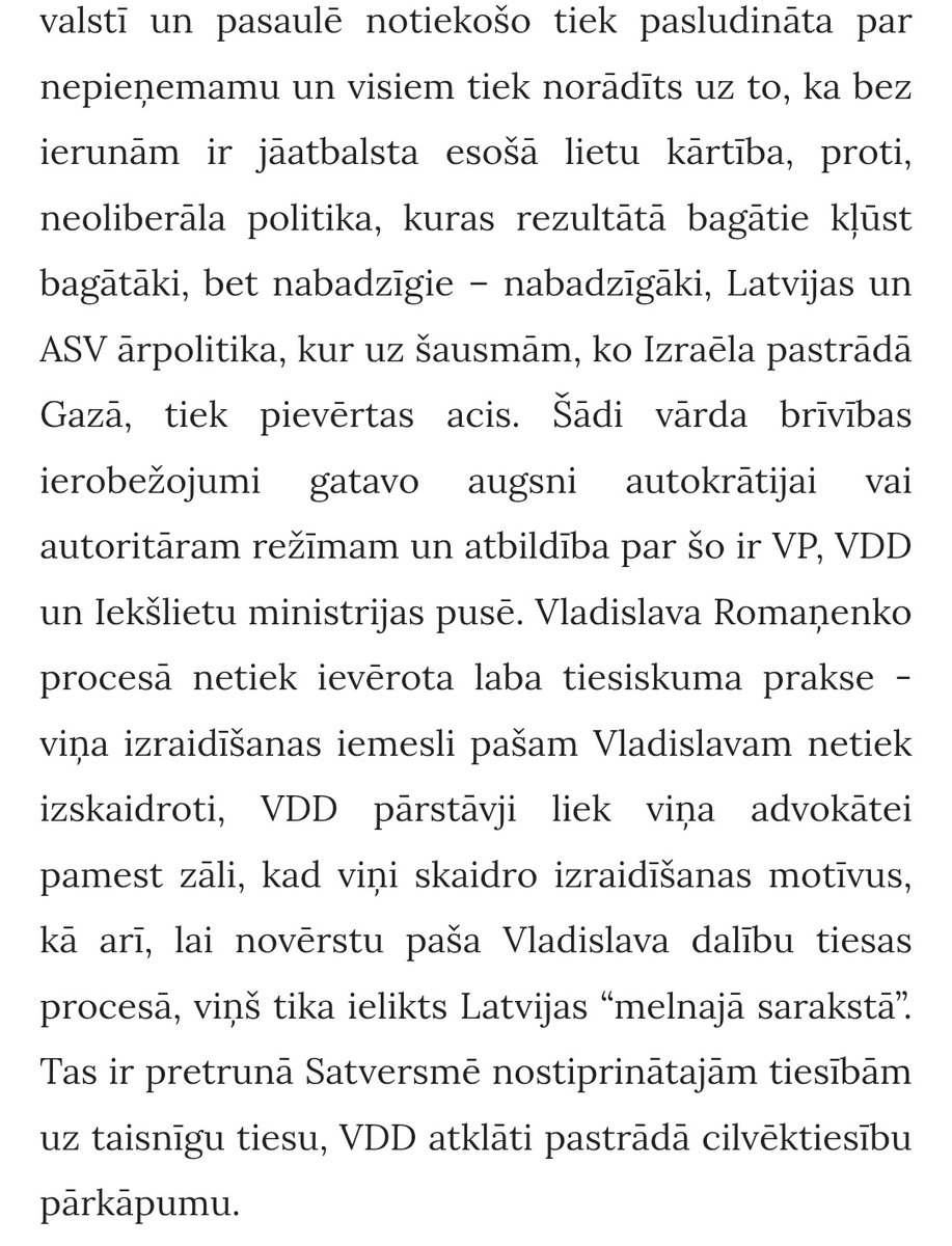 Viss Ždanok var iet pensijā, jo mums tagad ir jauna interfronte "protests" veidolā. Viņu raksts ož pēc riktīga kremļa naratīva. Eiropā un Latvijā atdzimstot fašisms un tā idejas. Latvijā tiek ierobežota vārda brīvība un tiek vajā kreisos aktīvisti. 😱 1/2 protests.eu/lv/news/-polic…