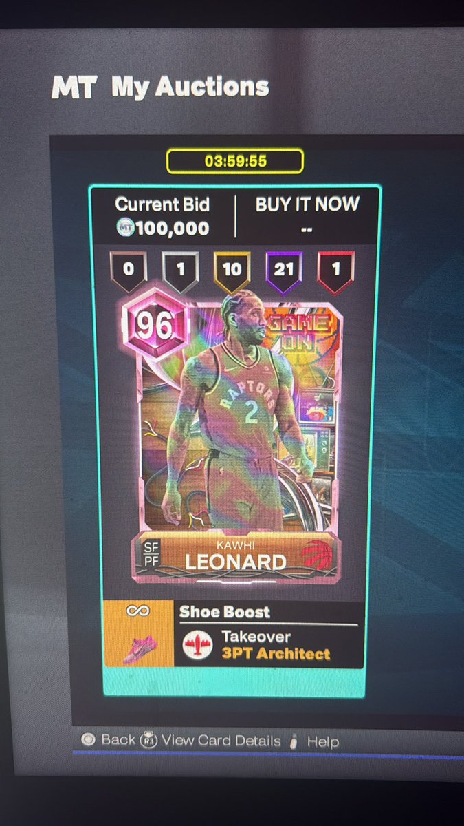 SeanAdd34's tweet photo. 21 HOF Kawhi on PlayStation just gone up on the auction house, hoping this reaches the people with a load of MT 🤣 https://t.co/17ZvQT4tbS