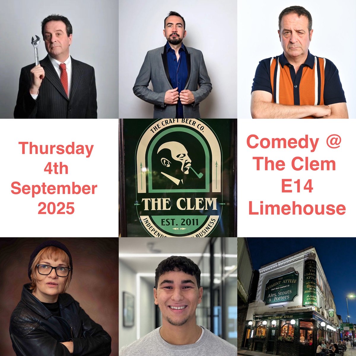 ***TONIGHT*** Thursday 4th SEPT Don't miss chance to see legendary Mark Thomas &amp; more in a cosy intimate gig! 
Comedy at The Clement Attlee ( AKA The Clem) Limehouse -Cracking pub -30 seconds from Limehouse DLR!
Snap up Tickets here : jokepit.com/e/42863
Please RT #Limehouse