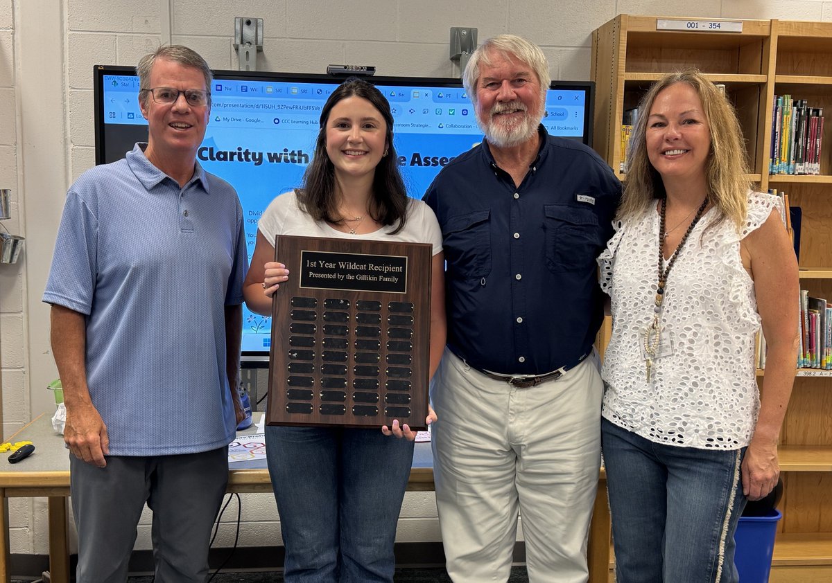 The Gillikin family’s First Year Wildcat Fund provides $1K each fall, shared among all first-year teachers at Windsor Woods ES. Kindergarten teacher Savannah Webb is the fund’s first recipient, honoring the legacy of Frank &amp; Carol Gillikin.👩‍🏫

#WeAreVBSchools #VBCPSProud