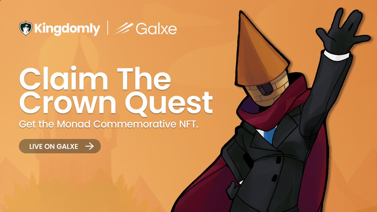 Kingdomly 🏰 (@kingdomlyapp) on Twitter photo Claim the Crown Quest, powered by <a href="/GalxeQuest/">Galxe Quest</a>
Complete now and secure your spot for the Monad Commemorative NFT WL!
Don't miss out: app.galxe.com/quest/Kingdoml… Claim the Crown Quest, powered by <a href="/GalxeQuest/">Galxe Quest</a>
Complete now and secure your spot for the Monad Commemorative NFT WL!
Don't miss out: app.galxe.com/quest/Kingdoml…