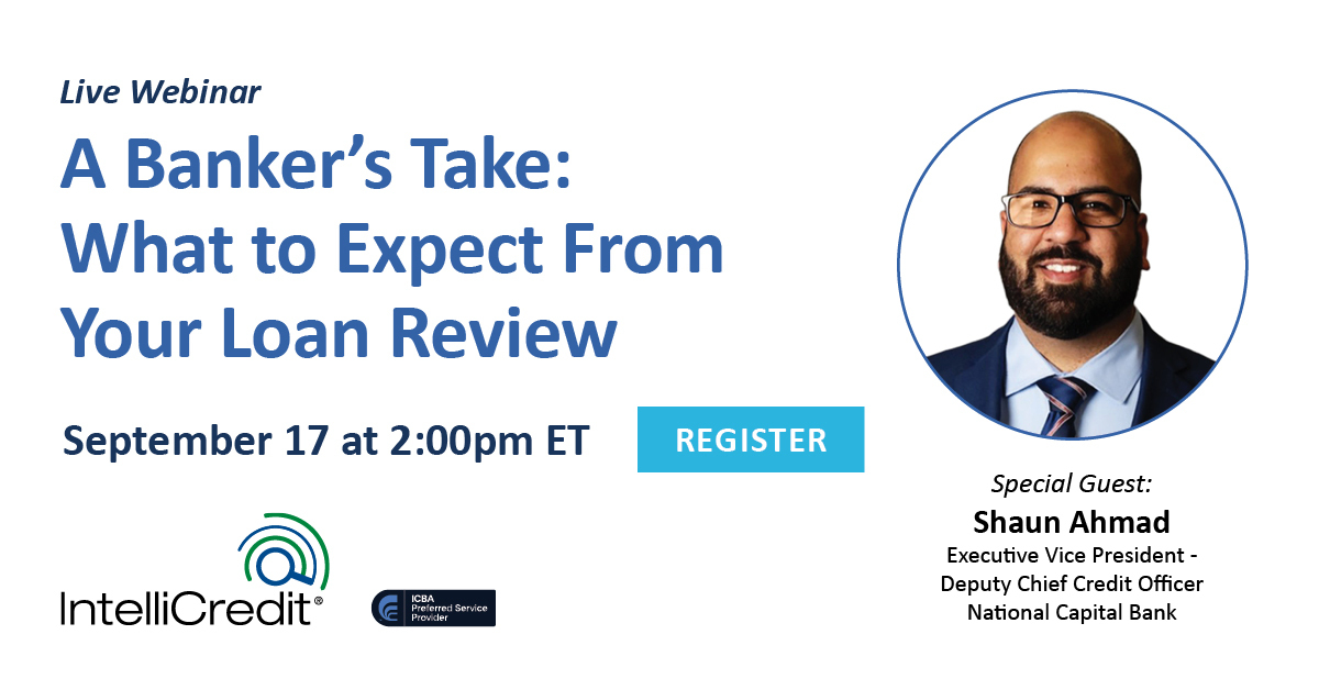Great webinar coming up! Join Shaun Ahmad of National Capital Bank as he shares insights and best practices on what banks should expect from their loan review process. With Q2's uptick in credit stress, this timely event is not to be missed.  hubs.la/Q03GBgxb0
