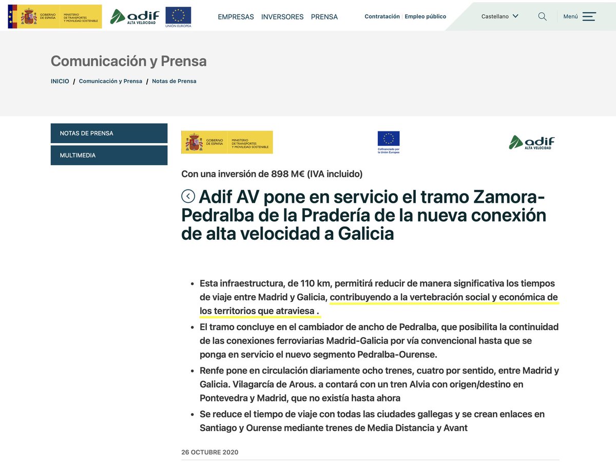 <a href="/opiniondezamora/">LA OPINIÓN DE ZAMORA</a> En Bruselas el #AVE se presenta como una herramienta de cohesión social y territorial mediante <a href="/Adif_es/">Adif</a>. En el discurso político de <a href="/oscar_puente_/">Óscar Puente</a> no lo es. La contradicción no solo está en lo que se dice sino en cómo se justificó la inversión para recibir fondos <a href="/ComisionEuropea/">Comisión Europea en España</a>