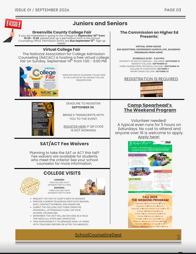 GreerCounselors's tweet photo. Check out our School Counseling Newsletter! @Greer_High https://t.co/8FRDWjItl9