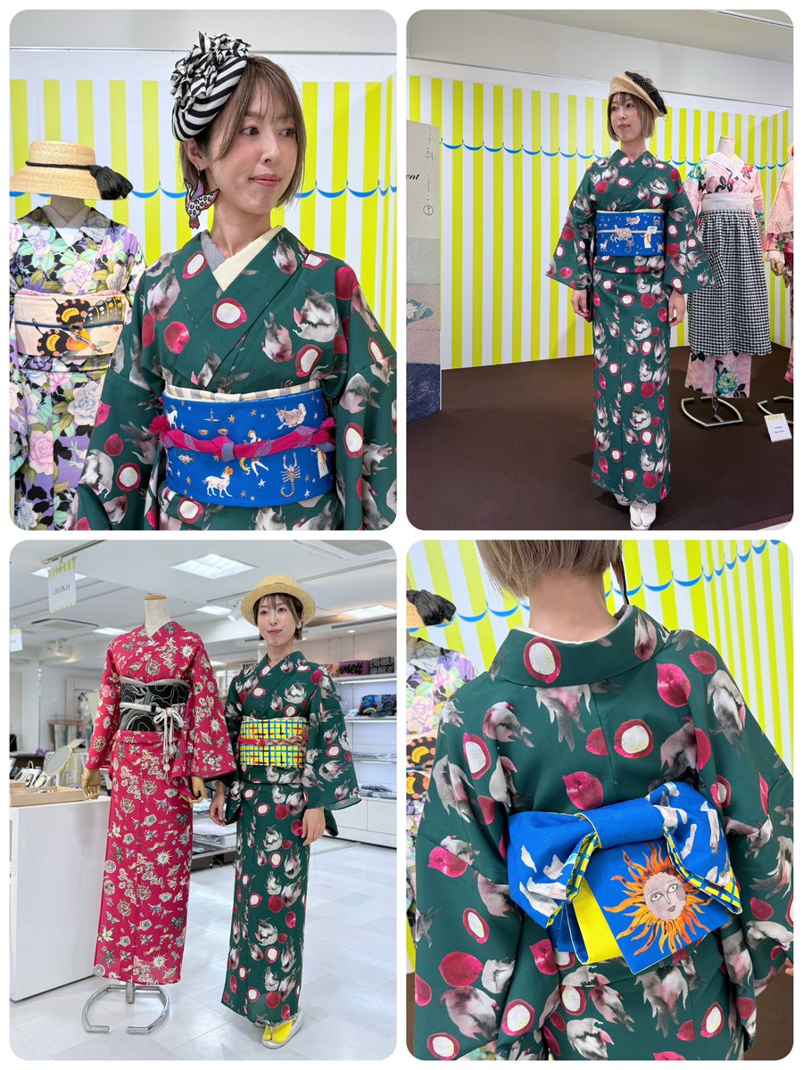 choko着物　インコ　袷　ポリエステル choko着物インコ袷ポリエステル