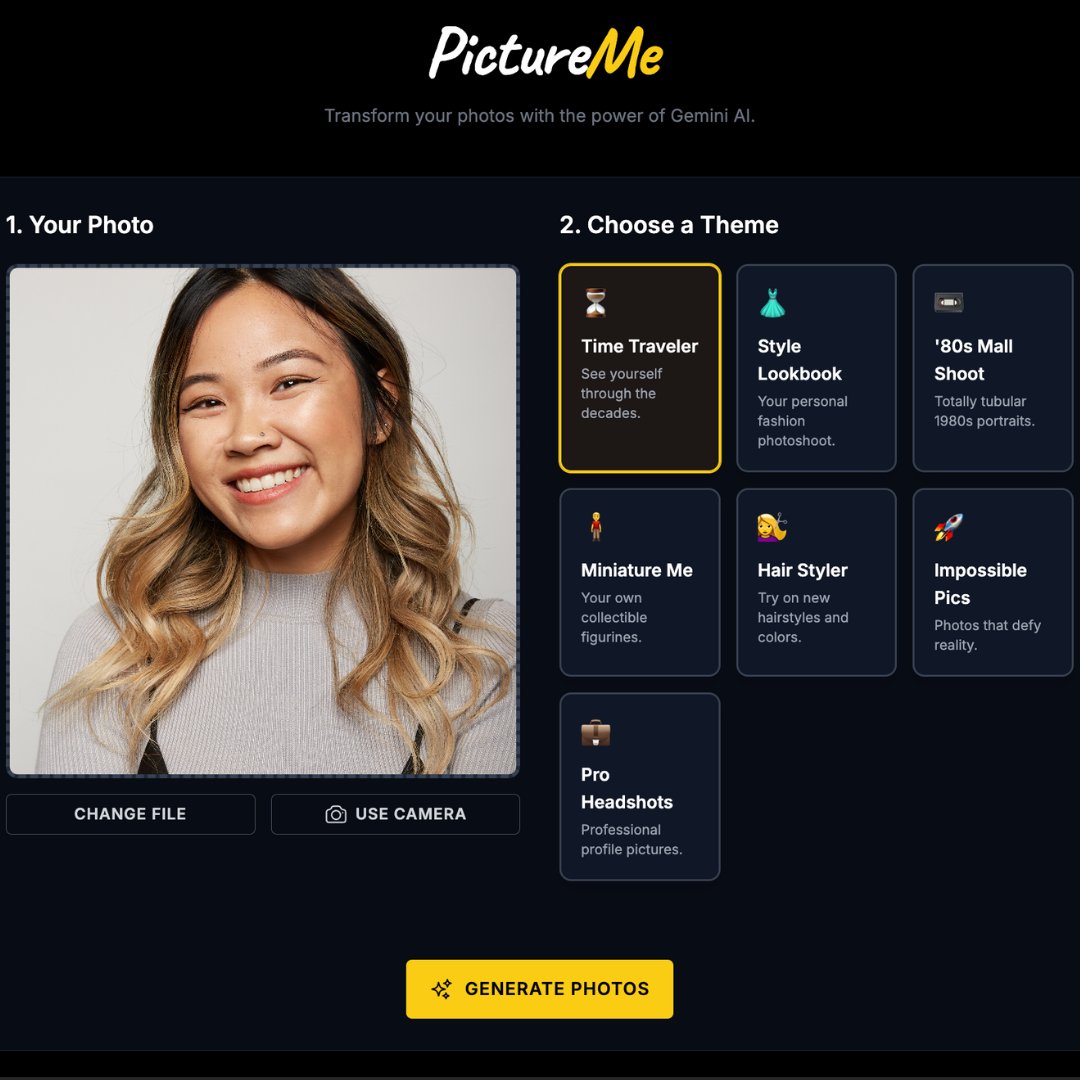 GeminiApp's tweet image. Now you can make multiple nano-banana images without even using a prompt, thanks to these templates our team built in Canvas: goo.gle/3JMinYM
See yourself with a new headshot, hairstyle, in different decades & more. Then share your results in the replies, and let us know…