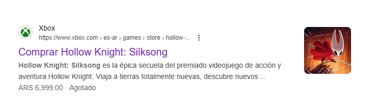 Che dignalé a <a href="/XboxArg/">Xbox Argentina</a> y a la Microsoft Store que reponga las COPIAS DIGITALES de #hollowknight que se le terminaron jajaja