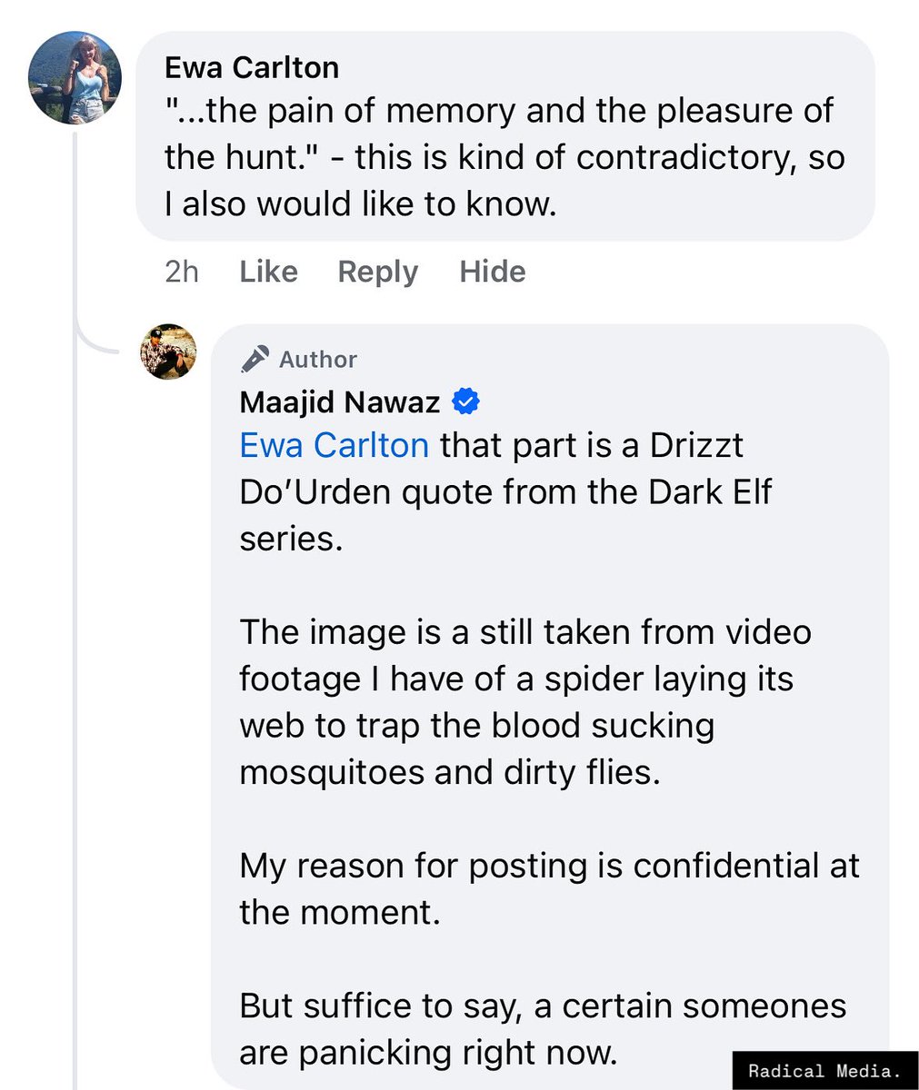 MaajidNawaz's tweet photo. “What do Mohammed, Yoritomo, David and Robert the Bruce have in common?
Spiders changed their lives ... and they went on to change the course of history! Spiders have featured in the rituals, beliefs, art, entertainment and literature of people from all over the world, from ancient times.”
Australian Museum - Spiders in History: 
https://t.co/Q7HRx9mveF