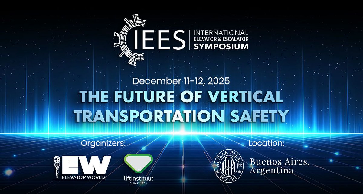 ElevatorWorld's tweet image. The program for this year's International #Elevator & #Escalator #Symposium, #IEES, in #BuenosAires, #Argentina, on December 11-12 shows the event will explore VT #safety from many different angles. buff.ly/See0CN3