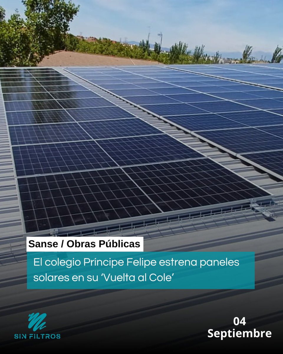 🔷 El colegio Príncipe Felipe estrena paneles solares en su ‘Vuelta al Cole’

📣 Con una inversión de 140.000 euros, el Ayuntamiento de San Sebastián de los Reyes impulsa la sostenibilidad educativa, reduciendo emisiones y generando energía también para otros espacios municipales