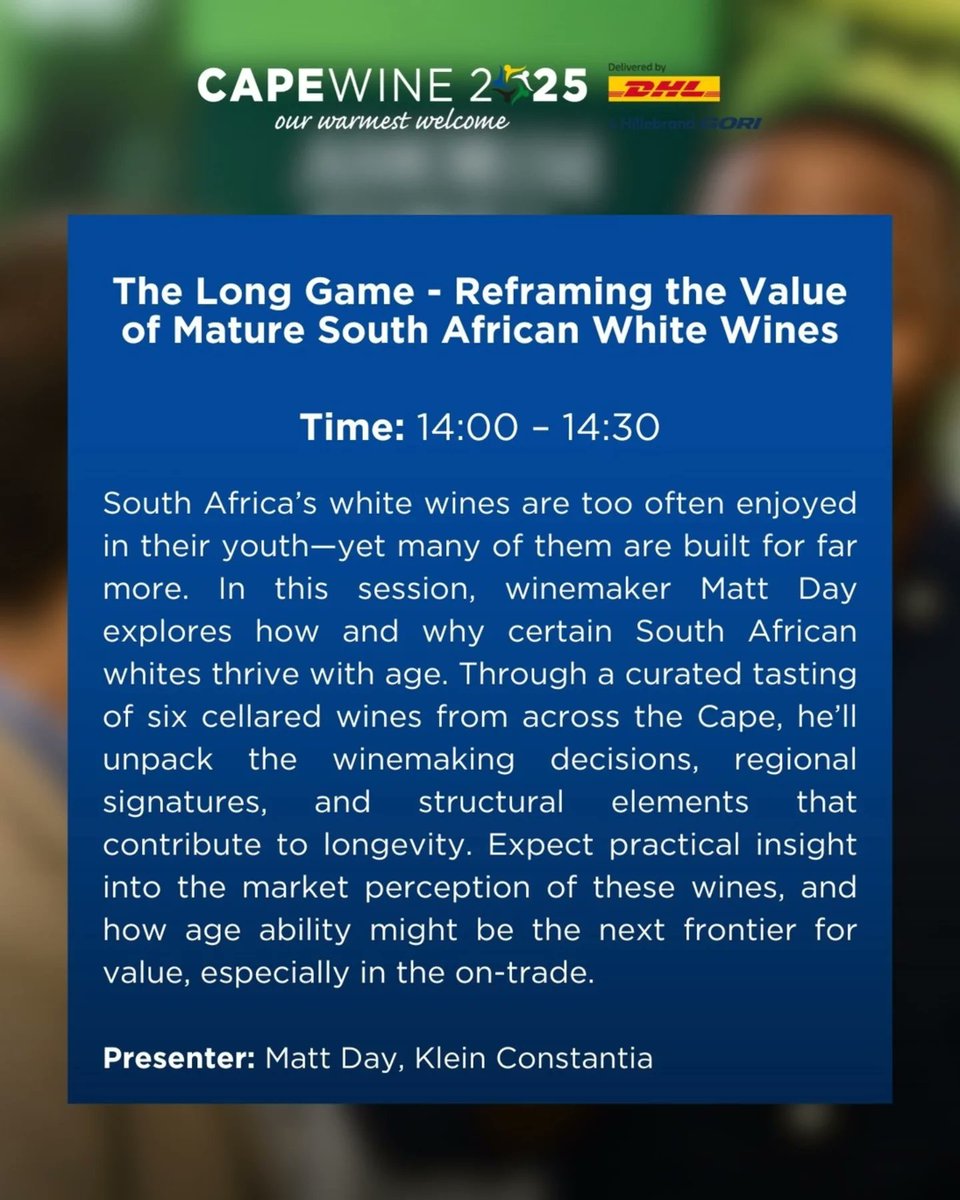WOSACanada (@wosacanada) on Twitter photo On the final day, the Amorim Speakers’ Corner will continue to offer concentrated insights &  meaningful discussion for the trade. These short-format seminars offer both depth & clarity, designed for professionals who want to go beyond the tasting room.
 capewine2025.com/Visitors.aspx On the final day, the Amorim Speakers’ Corner will continue to offer concentrated insights &  meaningful discussion for the trade. These short-format seminars offer both depth & clarity, designed for professionals who want to go beyond the tasting room.
 capewine2025.com/Visitors.aspx