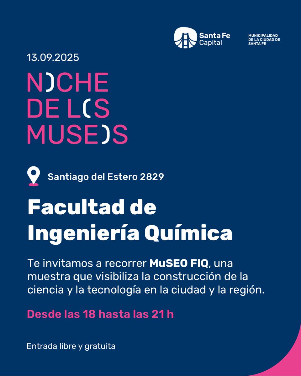 🌃 La #FIQUNL se suma a la Noche de los Museos, para compartir historias, espacios, experiencias y diálogos entre el pasado y el presente de nuestra institución.
🚶‍♀️Visitas guiadas por las Estaciones de la muestra permanente, con propuestas experimentales, lúdicas e interactivas.