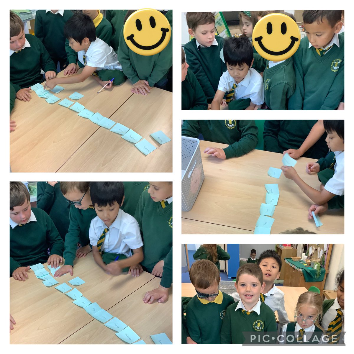 Dosbarth Heddwch ordering the months of the year. #ambitiouscapablelearners