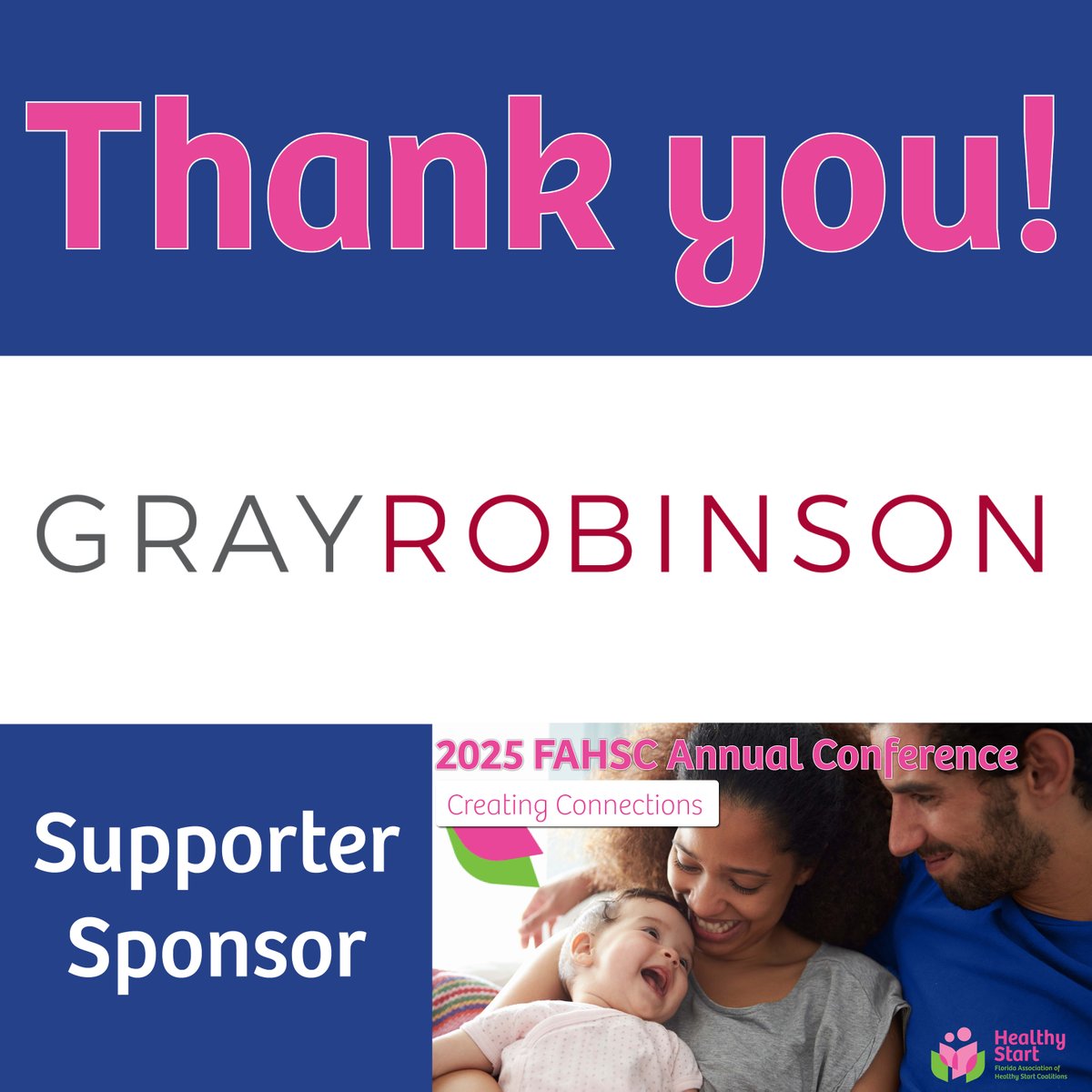 Florida Association of Healthy Start Coalitions (@flhealthystart) on Twitter photo Thank You to <a href="/grayrobinsonlaw/">GrayRobinson, P.A.</a> Tallahassee Office for being a Supporter Sponsor! #ThankYouSponsors #communitysupport #MakingADifference #StrongerTogether Thank You to <a href="/grayrobinsonlaw/">GrayRobinson, P.A.</a> Tallahassee Office for being a Supporter Sponsor! #ThankYouSponsors #communitysupport #MakingADifference #StrongerTogether