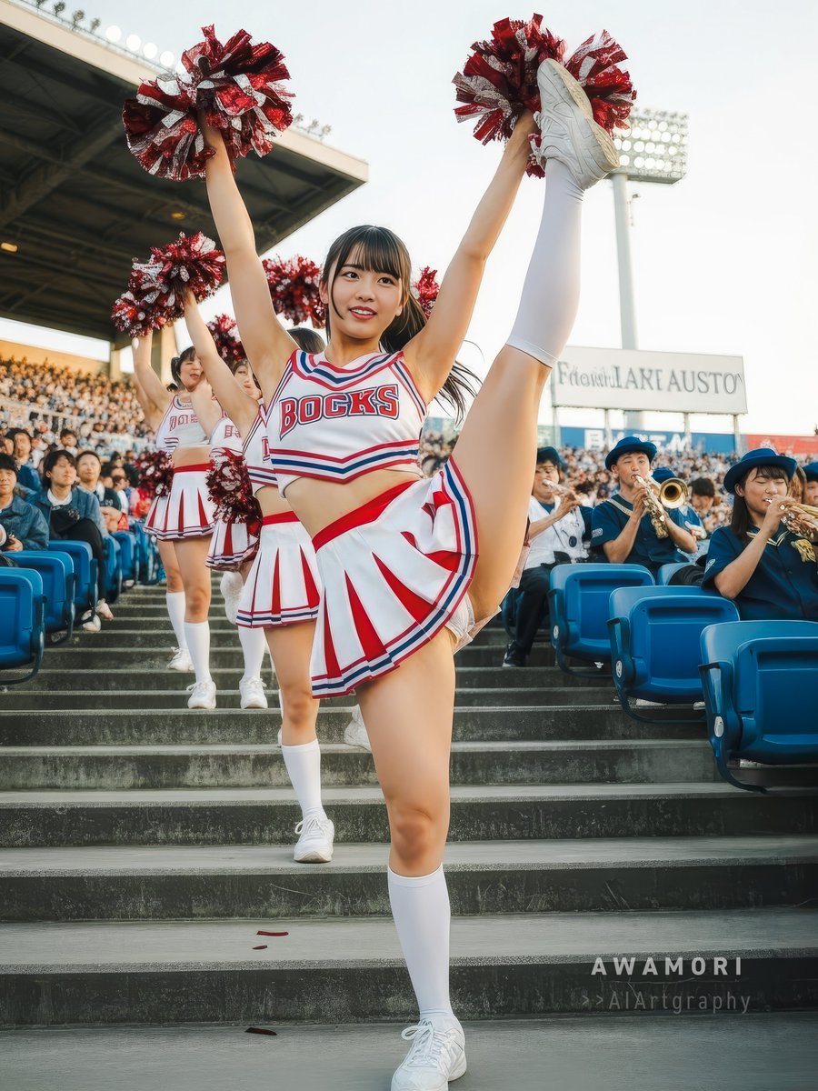 2022Awa's tweet image. 📢 #cheers_weekend 
#cheerleaders #aiportrait #aiphotography #aigravure #aigirl #photoshop #lightroom #photorealism #firefly #Imagen4 #4K