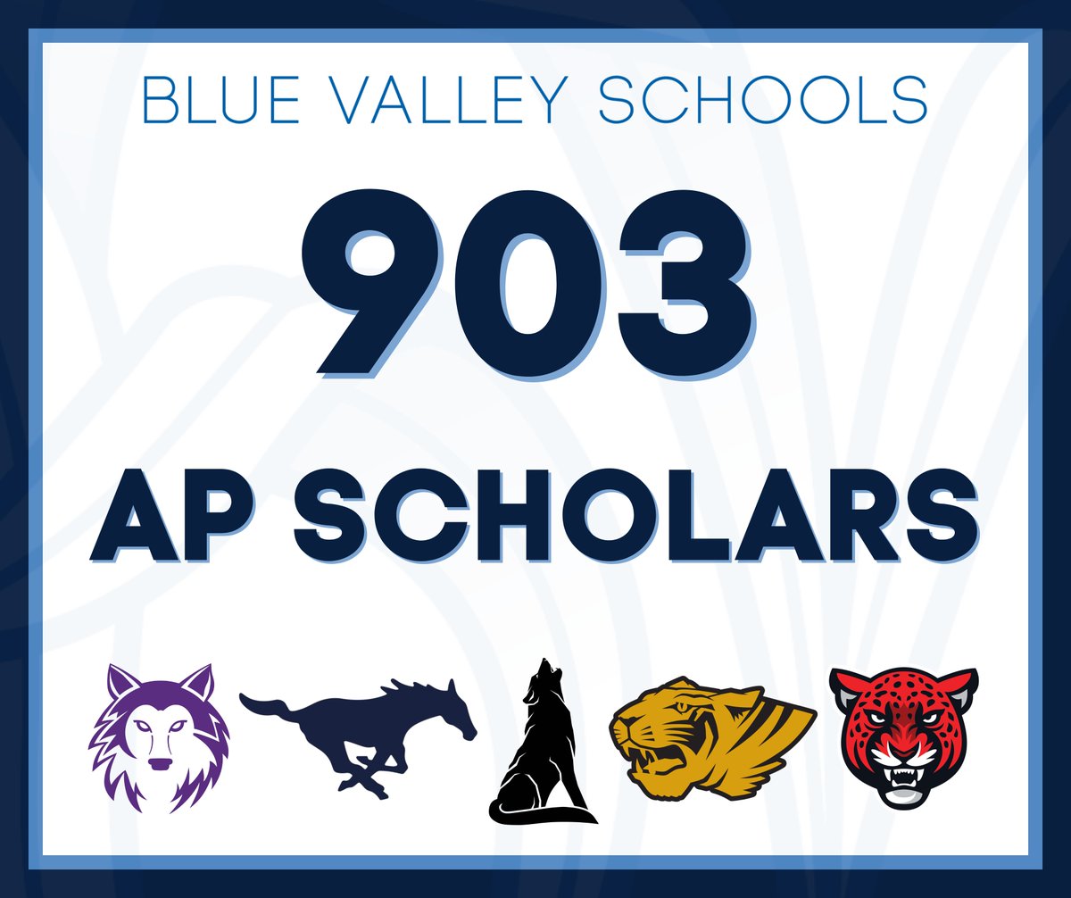 During the 2024-25 school year, Blue Valley students raised the bar! We're proud to announce that 903 high school students were named Advanced Placement (AP) Scholars. 🏆📚💫

This year’s AP results set new benchmarks:
🔹 89.5% of AP exams taken received a score of 3 or higher
🔹