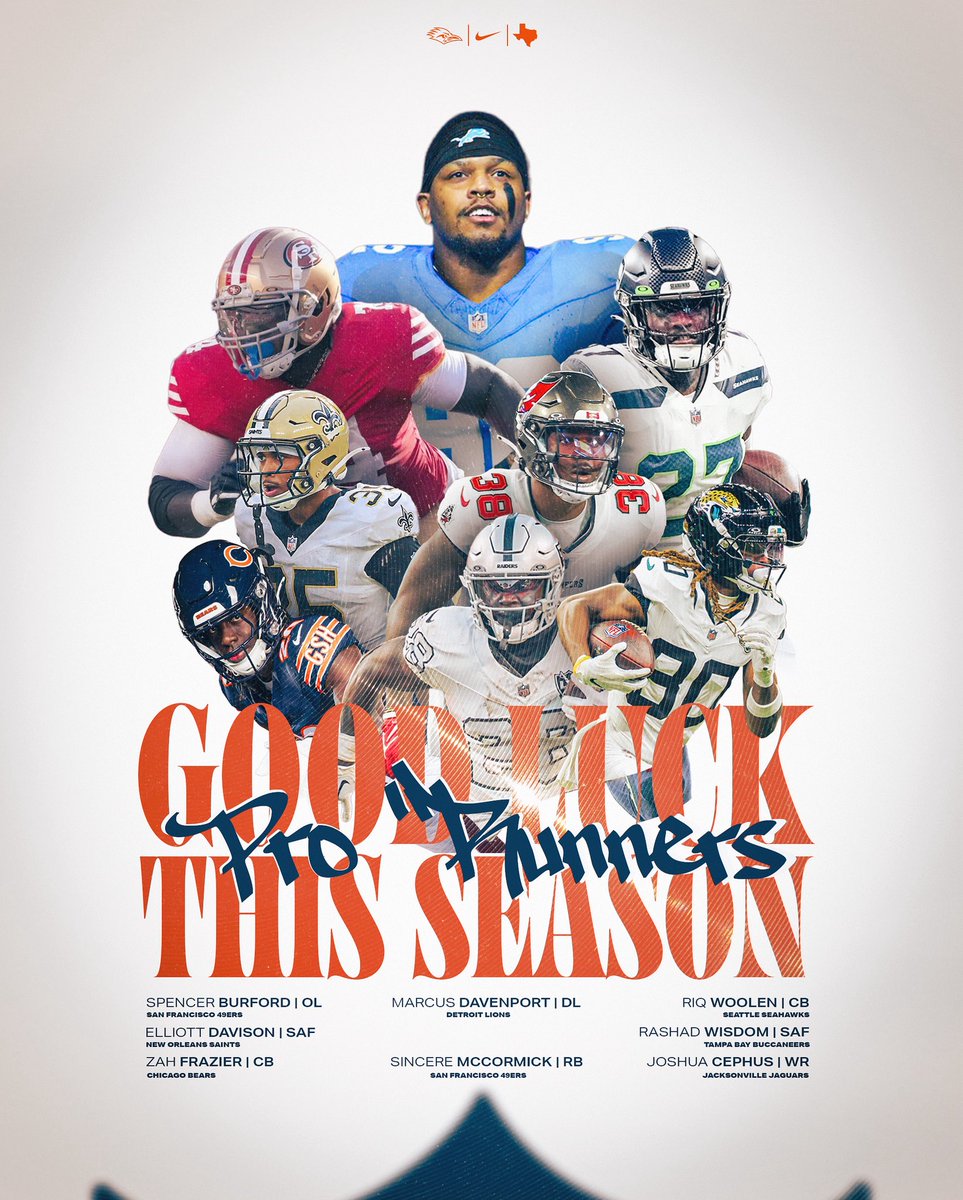 Good Luck to all our Pro ‘Runners this NFL Season🤙

#210TriangleOfToughness | #BuiltByUTSA