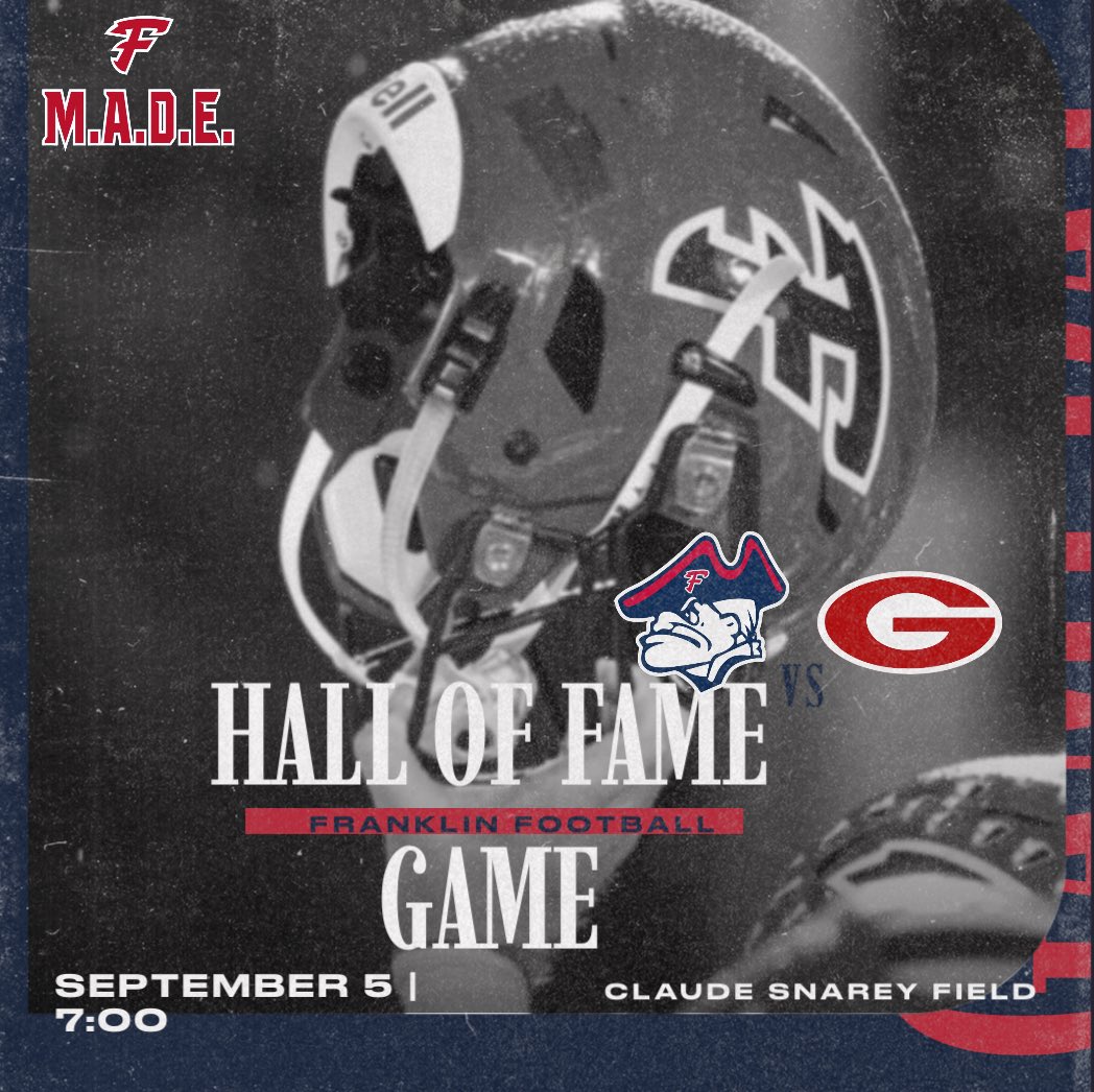Come out to celebrate with the 2005 Franklin Football Team at the Hall of Fame Game on Friday Night!! #FranklinMADE <a href="/fhspatriots/">Franklin High School</a> <a href="/FranklinFootbal/">Franklin Football</a> <a href="/TheColonyFHS/">The Colony ™</a> <a href="/LivoniaDistrict/">Livonia Schools</a>