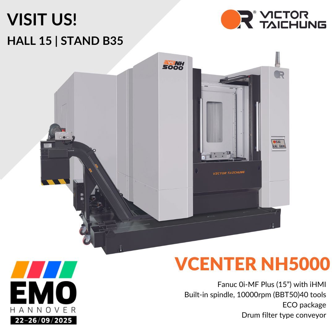 GMCNCLtd's tweet photo. Victor Taichung will be exhibiting at EMO 2025 in Hannover and will be showcasing an impressive range of machines
๐ Exhibition date: 22nd โ 26th September 2025
๐ Venue: Messe Hannover
๐ Hall 15 Booth B35
See you there !
#victortaiching #emo25 #exhibition #machinetools #cnc https://t.co/tcn34lmZxb