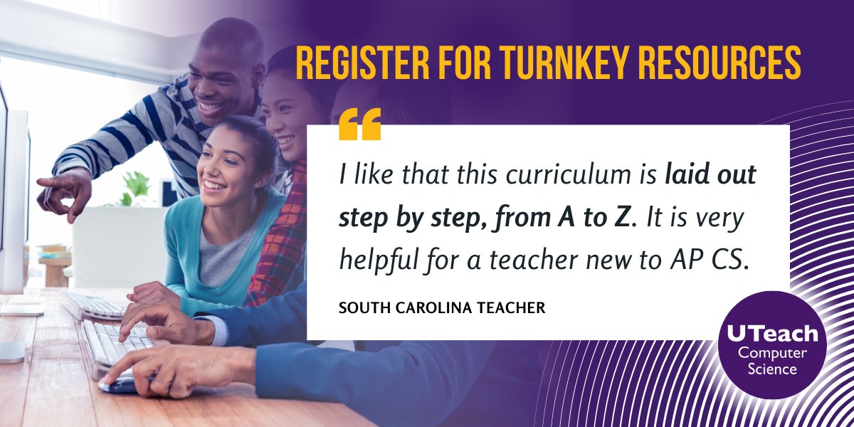 UTeachCS's tweet image. Newsletter Highlights: 
🗝️ Turnkey resources for #APCSP, #APCSA, &amp;amp; #Cybersecurity
▶️ Speed grading in @CodioHQ 
📆 Upcoming deadlines for AP &amp;amp; CSTA
🏆 Awards &amp;amp; competitions for CS/Cyber students

 Subscribe to our monthly newsletter: mailchi.mp/uteachcs/septe…