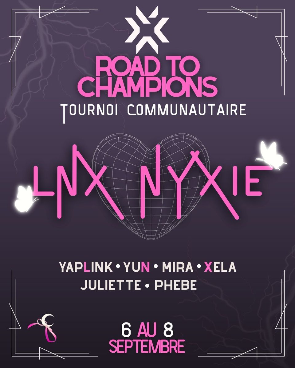 LNX NYXIE PARTICIPE AU TOURNOI COMMU ROAD TO PARIS 😸
Ça se passe ce week end ❤️

On est derrière vous les filles vous allez tout déchirer ! #lunaenexus #lnx