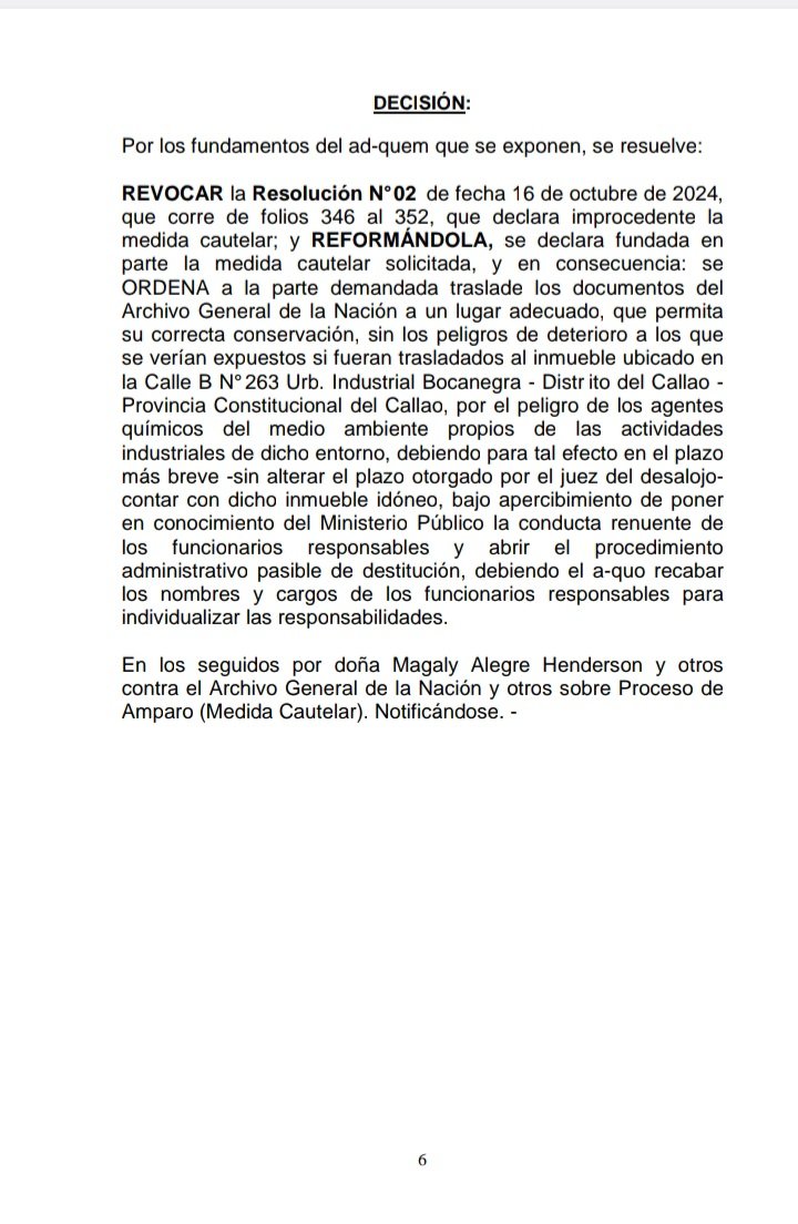 DagerJoseph's tweet photo. Y salió nuestra apelación por la medida cautelar!!!
La primera Sala Constitucional de la Corte Superior de Justicia nos da la razón. Ordena que se asegure la correcta conservación de nuestro Archivo bajo apercibimiento de los funcionarios renuentes https://t.co/8AoaAG7ou6