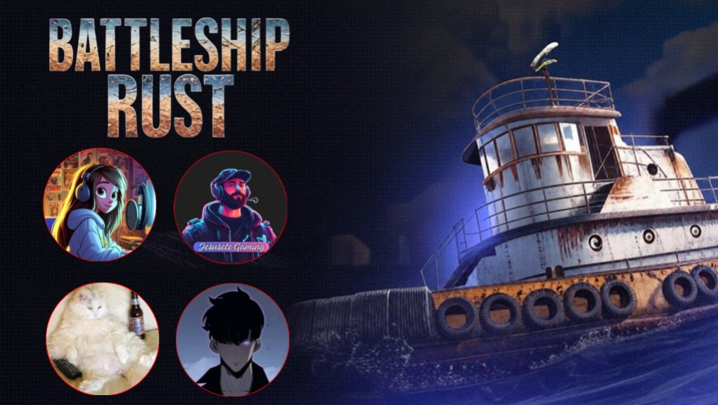 Battleship Rust se efectuara este Domingo 7🚢

• 21 tripulaciones que lucharan para convertirse en el Rey de los Mares ⚓️

- Tripulación
<a href="/pinciana92/">Alba L.P.</a> 
<a href="/JsRKx11_/">JsRKx11_</a> 
<a href="/jesusetegaming/">jesusetegaming</a> 
<a href="/Omiisz3/">LimonConHielo</a> 

#Rust #Twitch #Kick
