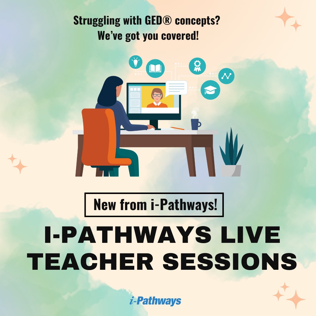 Introducing 𝐢-𝐏𝐚𝐭𝐡𝐰𝐚𝐲𝐬 𝐋𝐢𝐯𝐞 𝐓𝐞𝐚𝐜𝐡𝐞𝐫 𝐒𝐞𝐬𝐬𝐢𝐨𝐧𝐬!

𝐂𝐥𝐢𝐜𝐤 𝐡𝐞𝐫𝐞 𝐭𝐨 𝐬𝐞𝐞 𝐮𝐩𝐜𝐨𝐦𝐢𝐧𝐠 𝐬𝐞𝐬𝐬𝐢𝐨𝐧𝐬 𝐚𝐧𝐝 𝐫𝐞𝐠𝐢𝐬𝐭𝐞𝐫! i-pathwayslearninglab.org/live-teacher-e…

#AdultEducation #GEDPrep #iPathways #LiveLearning #StudentSuccess