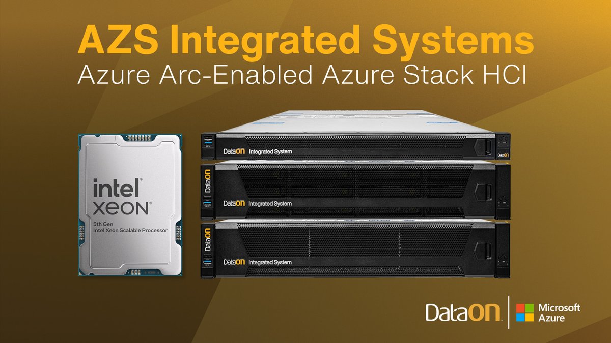 DataON Integrated Systems combine #AzureLocal, #AzureArc, &amp; DataON servers powered by 5th Gen Intel® Xeon® processors for a complete &amp; integrated #hybridcloud solution. Our #Microsoft expertise and white glove service &amp; support is the DataON difference. bit.ly/3y0wYup
